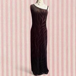 vintage y2k brown sparkly velvet dress